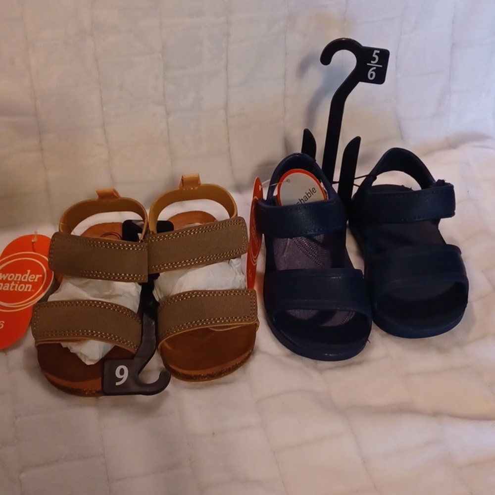 Wonder nation sandals little girls size 5-6 new